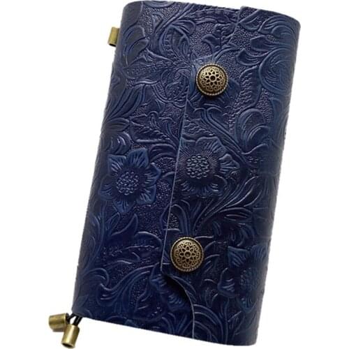 Embossed Flowers Genuine Handmade Leather Journal Notebook for Travel, office or School TPN011