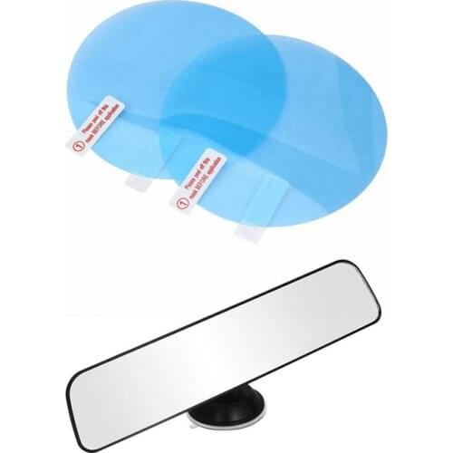 2pcs Motorcycle Car Side Rear View mirror Protective Film & 1x Panoramic Rear View Mirror Wide Angle Rear View Mirror