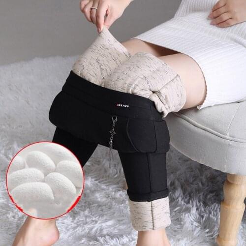 Women Winter Thicken OL Blazer Pants Y2K Skinny High Waist Warm Pant Plus Size Pantalones De Mujer Casual Fleece Trousers P227