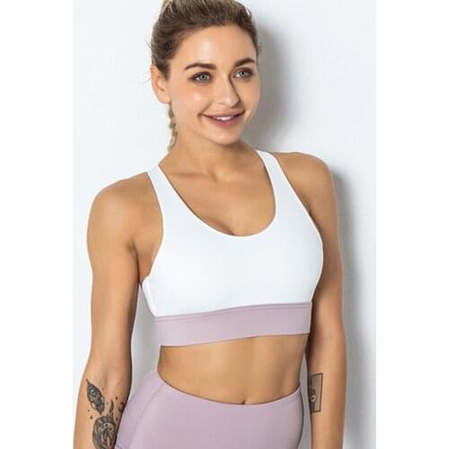 Womens Sports Bra Cross Back Strappy Yoga Bras Outdoor Athletic Running High Impact Padded Fitness Crop Top Bralette