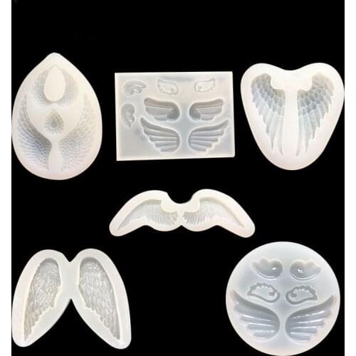 1pcs UV Resin Jewelry Liquid Silicone Mold Angel Wings Resin Charms Pendant Molds For DIY Intersperse Decorate Making Jewelry