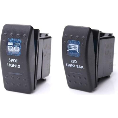 2 Pcs Car Boat ARB Carling Dual LED Back Light Rocker Switch SPST ON-OFF 12/24V CE 10A - Size1 & Size3