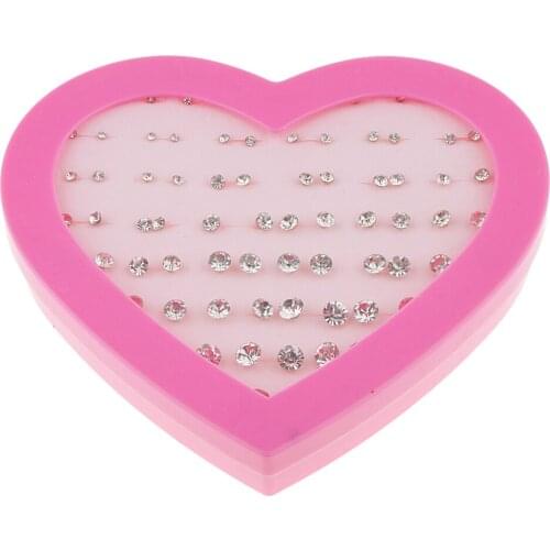 36 Pairs Clear Rhinestone Flower Assorted Ear Stud Fashion Luxury Jewelry