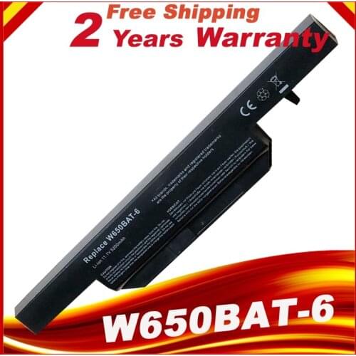 HSW 6 Cells 4400mAh Laptop battery for Clevo W650BAT-6 6-87-W650-4E42 K590C-I3 K610C-I5 K570N-I3 K710C-I7 G150S K650D K750D