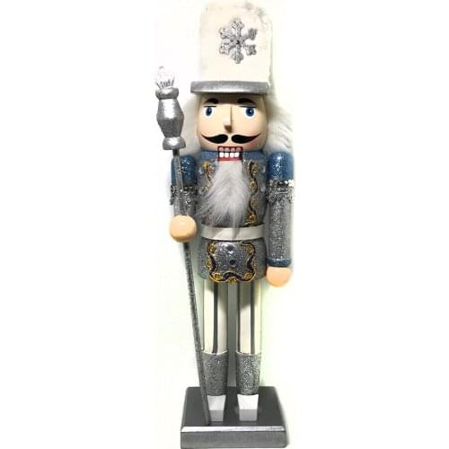 35cm White hat, ice and snow, shiny walnut soldier, rare Nutcracker Puppet Children Christmas Toys Gift Action & Toy