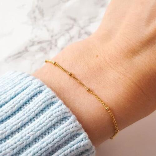 Ball Chain Bracelet Handmade Jewelry Gold Filled Vintage Ed Tobilleras Pulsera Para Tobillo Boho Women Bangles