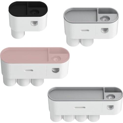 Toothbrush Holder Automatic Toothpaste Squeezer Wall Mounted Storage Rack