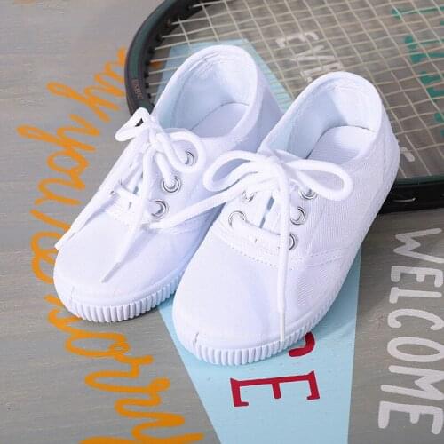 Children white performance shoes kindergarten students indoor canvas shoes girls dance sports multiple styles shoes