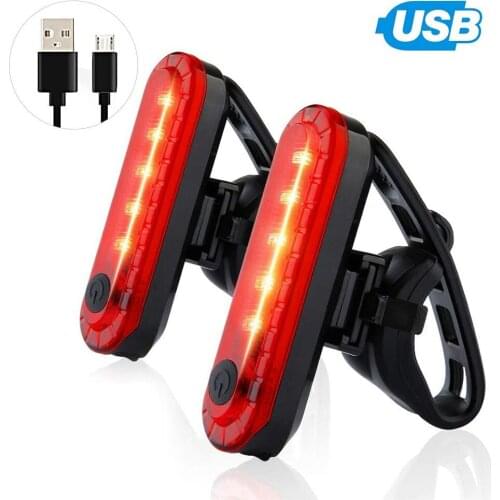 1pcs Bicycle Lights USB Rechargeable Waterproof Bike Bicycle outdoor Cycling 4 Modes LED Front Rear Tail Light Lamp Bike Lights