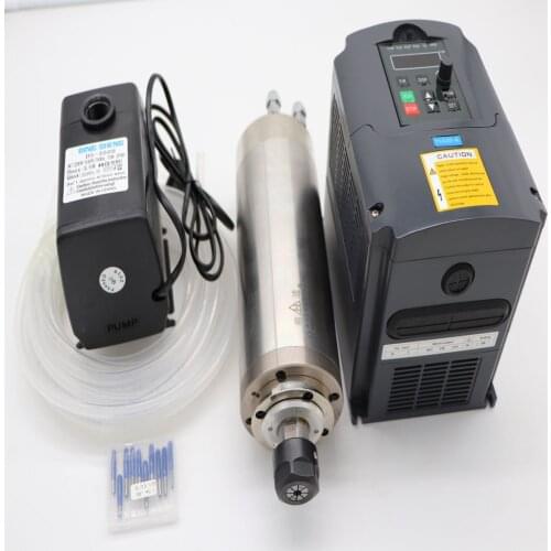 CNC milling spindle ER20 2.2KW water cooling spindle+1 piece 2.2KW inverter+1water pump +1water pipe +1 cnc engraving bits