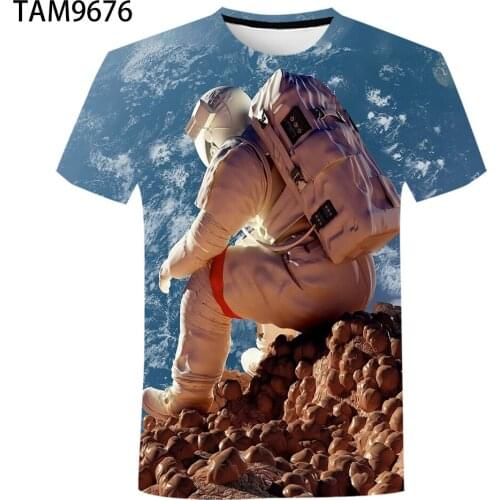 3D space astronaut T-shirt Childrens wear SpaceX Spaceship T shirt boys Rocket teens t shirts Fashion cartoon Summer Top Tee