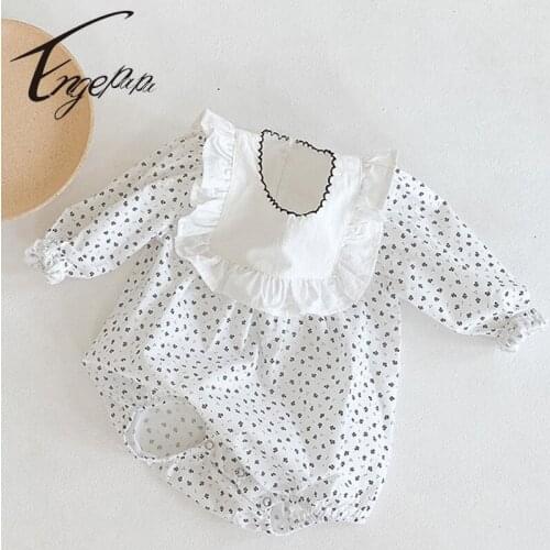 Engepapa Newborn Baby Girls Flower Jumpsuit Cotton Long Sleeve Spring Autumn Toddler Baby Girl Romper Baby Girls Clothes