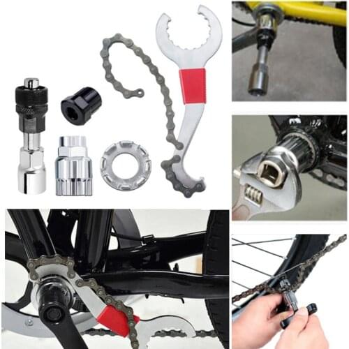 Bicycle Repair Tool Chain Cutter Bracket Sets Multifunctional Crank Wheel Extractor Remover Flywheel Wrench Cycling Tools Parts