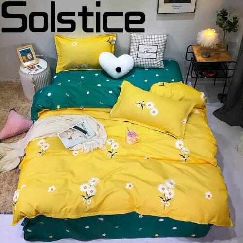 Solstice 2020 Girl Bedding Sets Bed Sheet Duvet Cover Pillowcases Room Comforter Sets Bedcover Simple Style Bedroom Bed 3/4pcs