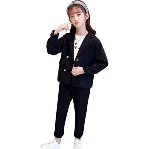 Teenage Girls Suit Set Jacket + Pants Girls Outfits Casual Style Clothes Girl Spring Autumn Costumes For Children