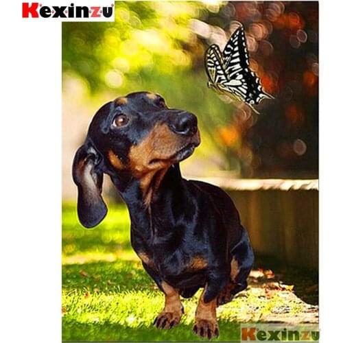 Full Square/Round 5d Diamond Painting-Dachshund-3d Embroidery Cross Stitch Mosaic Full Picture Of Rhinestone Decor Y11166