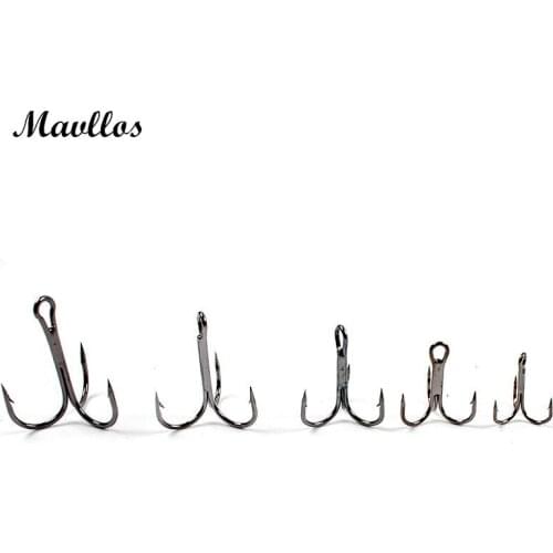 Mavllos 10 pcs/lot High Carbon Steel Treble Hooks fishing Hook 2# 4# 6# 8# 10# super shark Treble Hooks VMC Fish hook