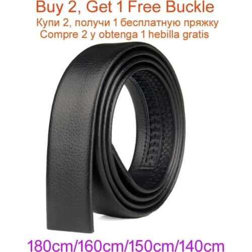 180cm/160cm/150cm Men Belt Mens Plus Size Belts Leather Strip Automatic PU Waistband No Buckle 3.5CM Men Jeans Belts Lengthened