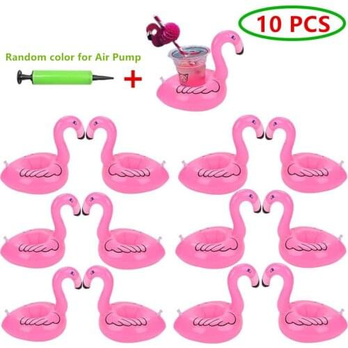 10PCS Flamingo Inflatable Drink Holder Drink Pool Floating Cup Holder Floats Inflatable Coasters for Pool Party Water Fun