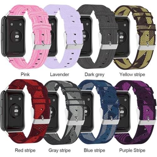 2021 New Replacement Nylon Canvas Wrist Sport Strap Watch Band For HUAWEI Watch Fit Smart Watch Accessories