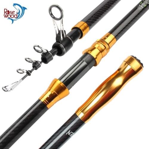 RoseWood Portable rotary surf rod 3.6m 3.9m 4.2m 4.5m fishing rod tough carbon telescopic travel sea boat rock fishing rod