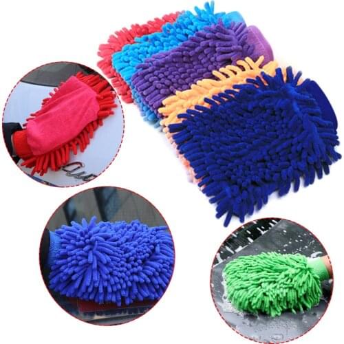 Car Wash Glove Chenille Coral Soft Microfiber Gloves Car Cleaning Towel Cloth Mitt Wax Detailing Brush Auto Cleaning Tools Brush