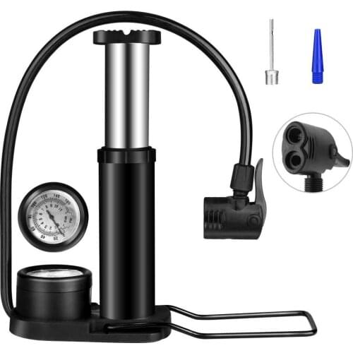 Portable Mini Bike Pump100PSI Foot Bicycle Tire Inflator with Pressure Gauge for Cycling Bicycle Accessories