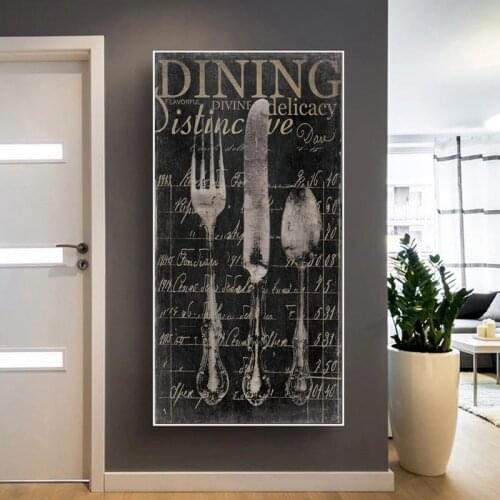 Knife Spoon Posters and Prints Canvas Painting Scandinavian Kitchen Prints Wall Art Pictures for Living Room Cuadros Home Decor