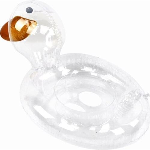 Clear Duck Baby Swimming Ring for Kids Inflatable Pool Float Swim Circle Seat Childrens Inflatable Mattress Water Party Toy