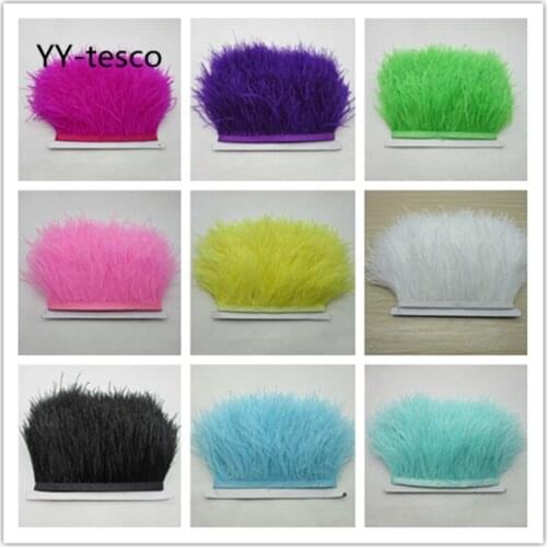5-10 meter fluffy beautiful ostrich feathers trim cloth with 8-10cm wide skirt / dress / dress party DIY crafts