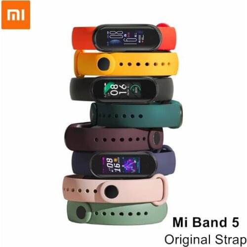 100% Original Xiaomi Mi Band 5 Strap Silicone Wrist Strap Replacement Wristband Bracelet Accessories For Xiaomi Miband 5