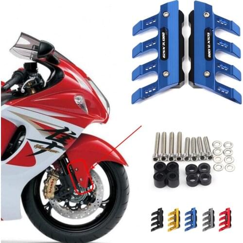 With Logo For SUZUKI HAYABUSA GSX1300R Motorcycle CNC Accessories Mudguard Side Protection Block Front Fender Anti-Fall Slider