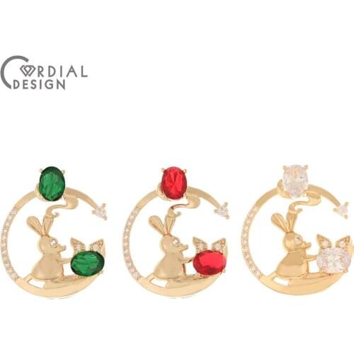 Cordial Design 20Pcs 26*31MM Jewelry Accessories/Necklaces Making/DIY Pendant/Jewelry Findings & Components/Hand Made/CZ Charms