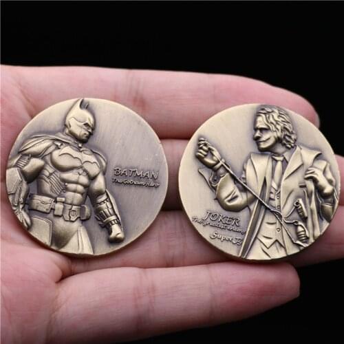 Superhero Joker Collect Coin Commemorative Coins Tossing Cos 3D Badge Christmas Fans Gift 4CM Metal