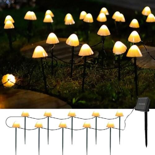 LED Outdoor Solar Lights 8 Modes Waterproof Gardening Camping Solar Mushroom Light Patio Decoration Yard Landscape Lawn Lighting