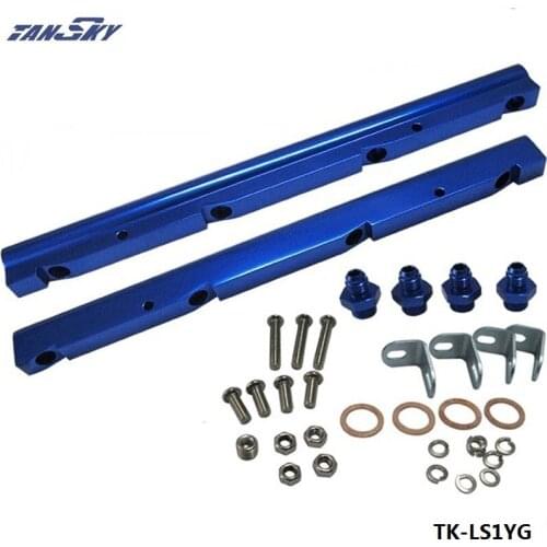 For LS6 LS1 Top feed Injector Fuel Rail Turbo Kit Blue Aluminium Billet HQ jdm TK-LS1YG
