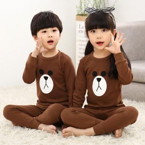 Spring Autumn Baby Clothes Long Childrens Underwear Pure Cotton Suit Long Sleeves Round Collar Home Clothing