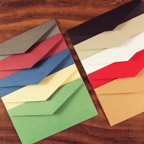 5pcs/lot 11X22cm Vintage Kraft Paper Business Envelopes Wedding Invitation Wallet Envelopes Wholesale Solid Paper Envelopes