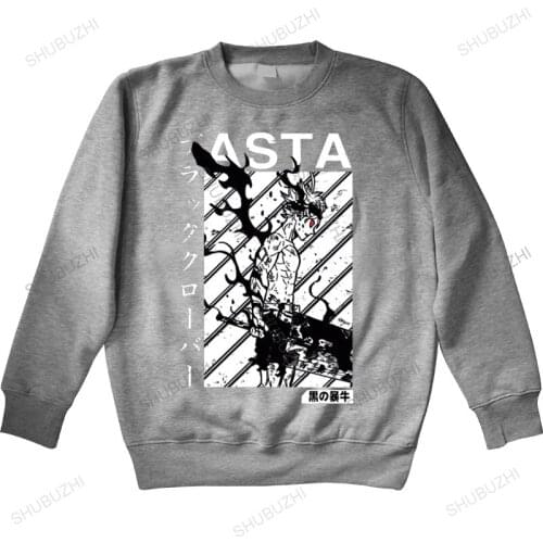 Japanese anime hoody male Asta Box black clover print hoody mens cotton round neck autumn shubuzhi trendy hoody