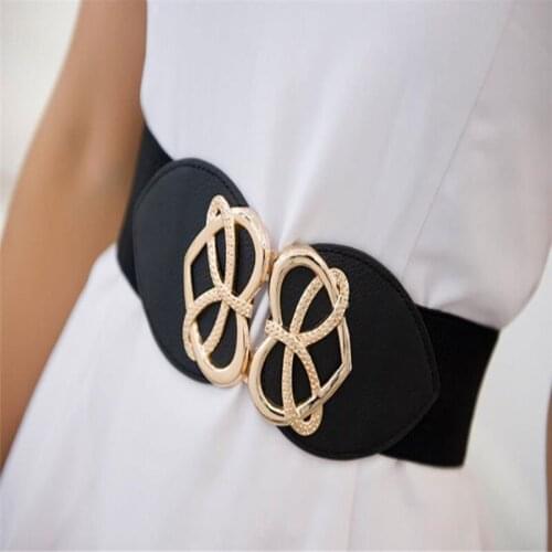 Women Belt Bowknot Buckle Belt Belts For Women Waist Belt Wide Band Elastic Stretch Corset Belt Buckle Waist Cummerbunds Women