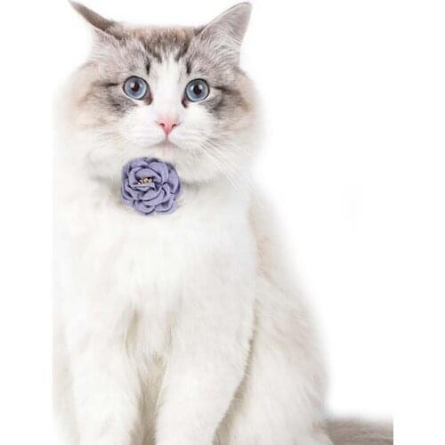 1PC Cat Collar Yarn Flower Decor Dog Collar Adjustable Puppy Necklace Breathable Kitten Neck Collar Pet Collar Pet Accessories