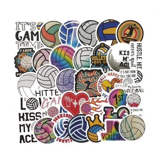 10/50pcs/Pack Volleyball Stickers aesthetic Laptop Bicycle Guitar Skateboard Waterproof stiker
