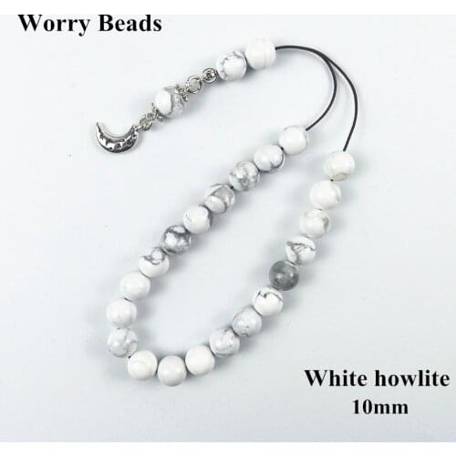 10mm White howlite Muslim Prayer Beads Islamic Tasbih Allah Prayer Tesbih Islam Misbaha worry beads
