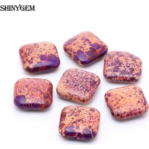 10pcs 20*20mm Charm Square Shape Purple Texture Natural Sea Sediment Jaspers Stone Beads For DIY Jewelry Making Necklace Bangles