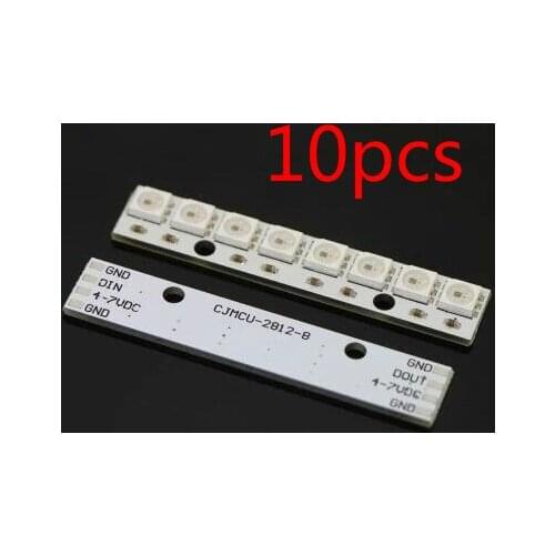 10PCS WS2812 5050 RGB CONDUZIU luzes de 8 canais placa de desenvolvimento para Arduino