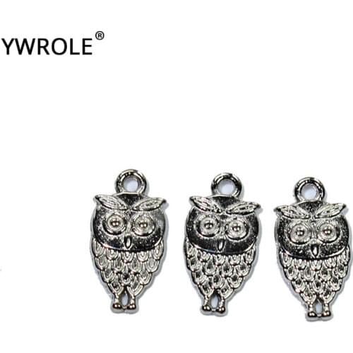 20/50 PCS Owl Shape Metal Zinc Alloy Charms DIY Pendant Bracelet Necklace Earring For Jewelry Making Accessories 9*18 mm