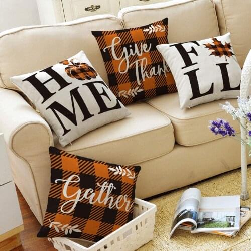 4pcs Cushion Cover Fall Pillow Cover Outdoor Farmhouse Throw Pillows For Sofa Living Room Funda Cojin 45x45cm Housewarming Gifts