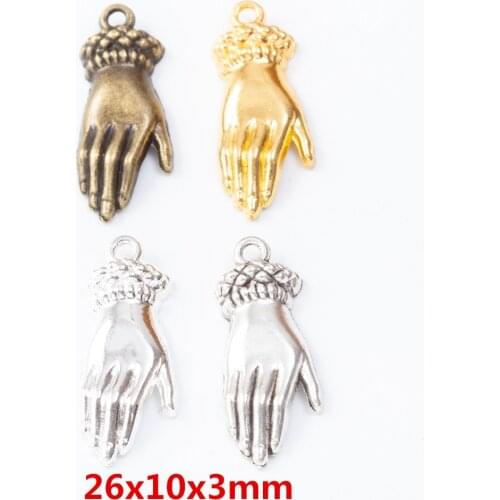 40 pieces of retro metal zinc alloy Hand pendant for DIY handmade jewelry necklace making 7549