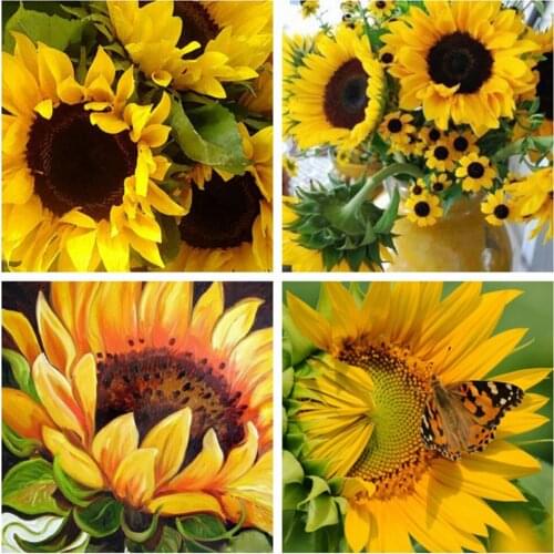 EverShine Diamond Painting Full Square Drill Flower Cross Stitch Kits Diamond Mosaic Sunflower Home Decor Picture Rhinestones