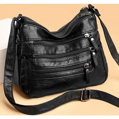 Brand Soft PU Leather Luxury Handbags Women Bags Designer Multi-pocket Shoulder Crossbody Bags For Women 2021 Purses Sac A Main